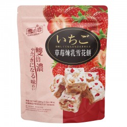 STRAWBERRY CONDENSED MILK SNOW FLAKE CAKE 108G (9PC)